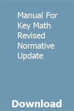 Manual for key math revised normative update. - Service manuals for sandvik tamrock jumbo.