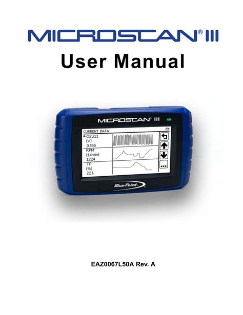 Manual for microscan blue point owners manual. - Généalogie de la maison morel de la colombe.