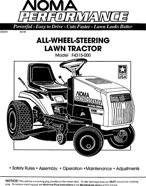 Manual for noma outdoors lawn mower. - Manuale del registratore dvd progressivo sylvania.