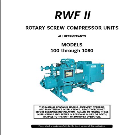 Manual for rwb frick screw compressor rwb. - Manuale delle soluzioni matematiche finite applicate.