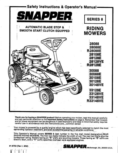 Manual for snapper riding lawn mower. - Electrolux 3 way fridge instruction manual rm212.