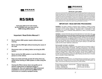Manual for the r5 srs airbag fault code tool a. - 2015 xr6 150 mercury owners manual.