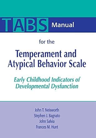 Manual for the temperament and atypical behavior scale tabs early. - Que nos dice la biblia acerca de una vida saludable.