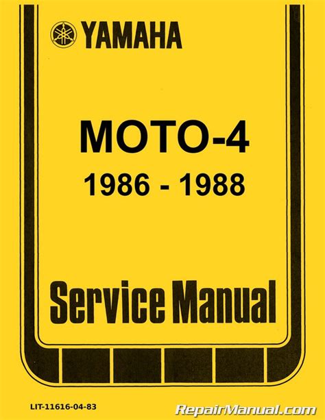 Manual for yamaha moto 4 225 86. - Etude prospective du marche de la traduction.
