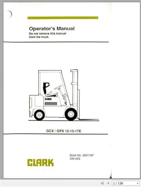 Manual gpx e 15 clark forklift. - Value stream management by don tapping.