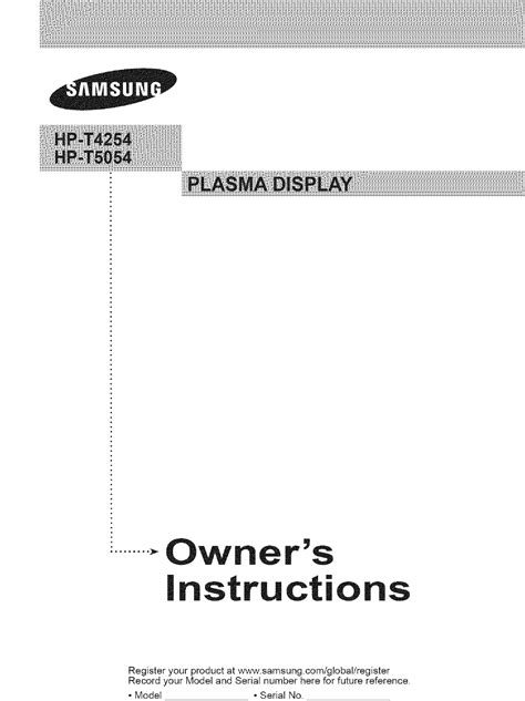 Manual guide for samsung plasma hpt4254. - 2002 passport fuel emissions manual by honda also applies to isuzu rodeo.