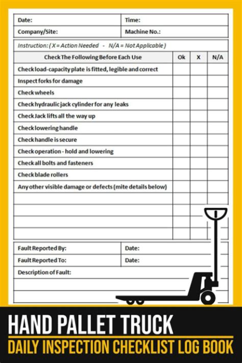 Manual hand pallet truck daily inspection checklist. - Repair manual for 1999 ford expedition.