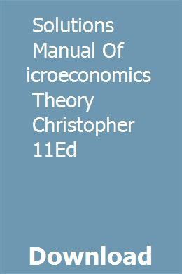 Manual of microeconomics theory christopher 11ed. - Michelin must sees the bahamas must see guides michelin.
