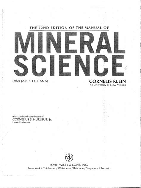 Manual of mineral science 22nd edition klein c after dana j d 2015. - Dayton bench grinder 2lkr9 parts manual.