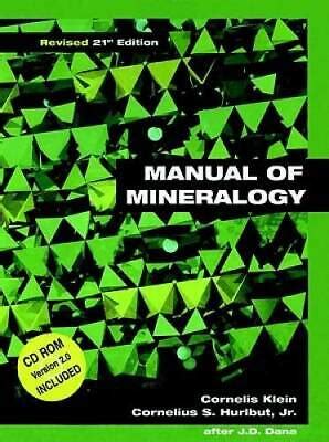 Manual of mineralogy after james d dana 21st edition revised. - El ambiente tico y los mitos tropicales.