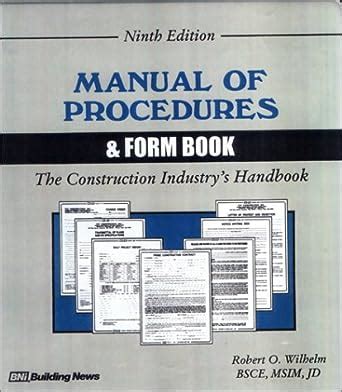 Manual of procedures and form book for the construction industry. - John deere manuals for lawn tractors.