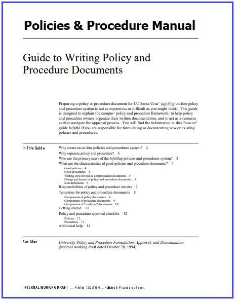 Manual of standard operating procedures and policies. - User manual for kindle model d01100.