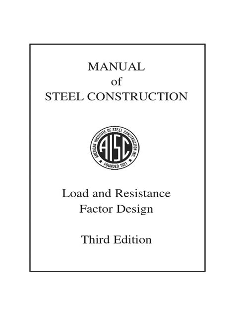 Manual of steel construction lrfd 3rd edition. - Cen tech digital multimeter manual p35017.