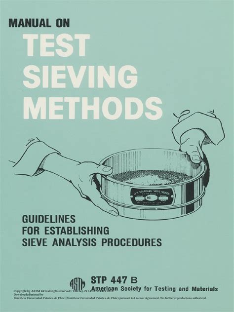 Manual on test sieving methods astm manual series. - Suzuki gsxr 600 service reparaturanleitung 2011 2012.