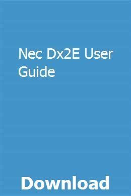 Manual programme for nec dx2e 32i. - En busca de la ostra megalítica!.