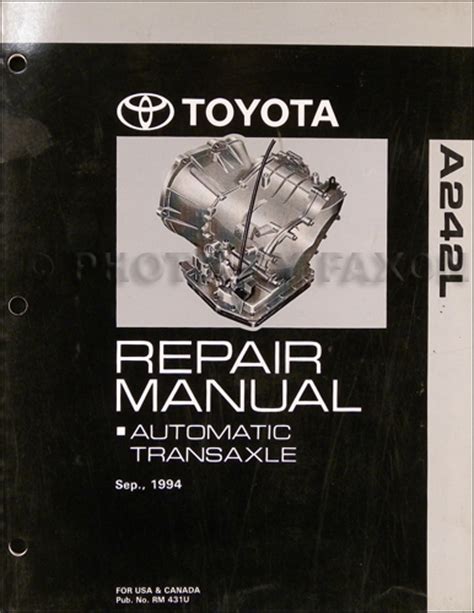 Manual repair automatic transmission toyota tercel 96. - Por el sótano y el torno.