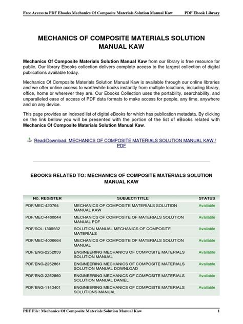 Manual solution mechanics of composite materials kaw. - A transição da fecundidade no brasil.