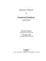 Manual solution numerical analysis 8th edition. - Histoire de l'art et l'informatique documentaire.