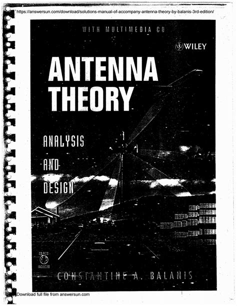 Manual solution of antenna theory by balanis. - Untersuchungsergebnisse über die gemeinden des grenzlandes.