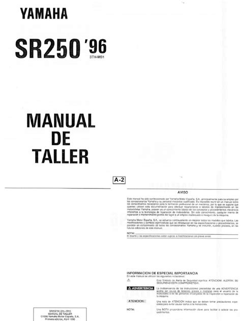 Manual taller yamaha sr 250 espaol. - Manuale di servizio del cambia cd cd a 5 dischi marantz.