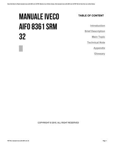 Manuale del motore iveco aifo 8361 srm 32. - Chemical engineering fluid mechanics ron darby solutions manual.