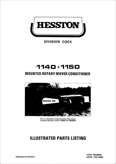Manuale delle parti per hesston 1150. - Manuale di servizio mercedes benz w245.
