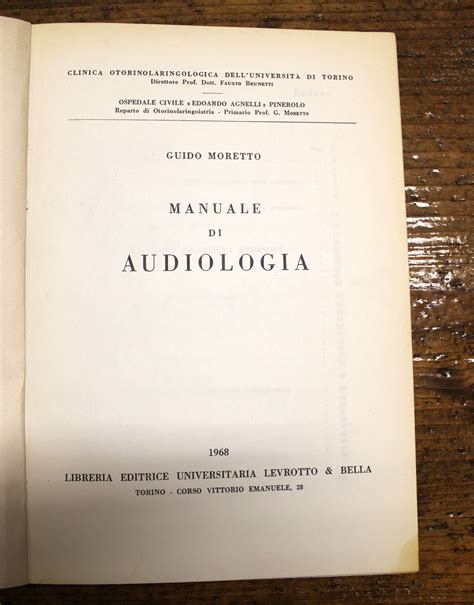 Manuale di audiologia clinica 6a edizione. - Libro de texto de sociología escuela secundaria.