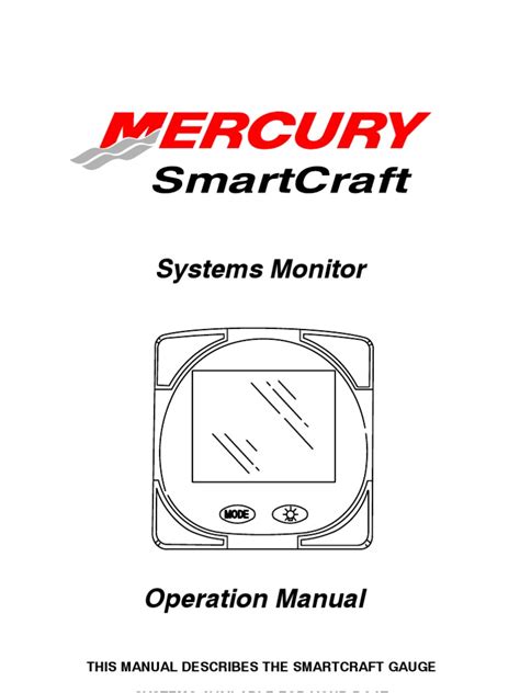 Manuale di installazione del monitor dei sistemi mercurio smartcraft mercury smartcraft systems monitor install manual. - Manual de piezas de la segadora de discos vicon cm165.