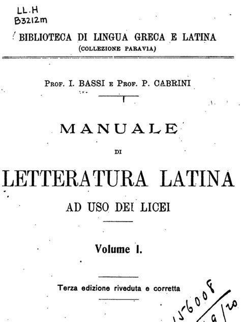 Manuale di letteratura latina ad uso dei licei. - Medveczky jenő rajzai - dessins de jenő medveczky.
