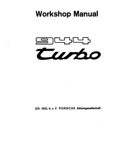 Manuale di officina della porsche 944. - Elna stella air elektronische nähmaschine handbuch.