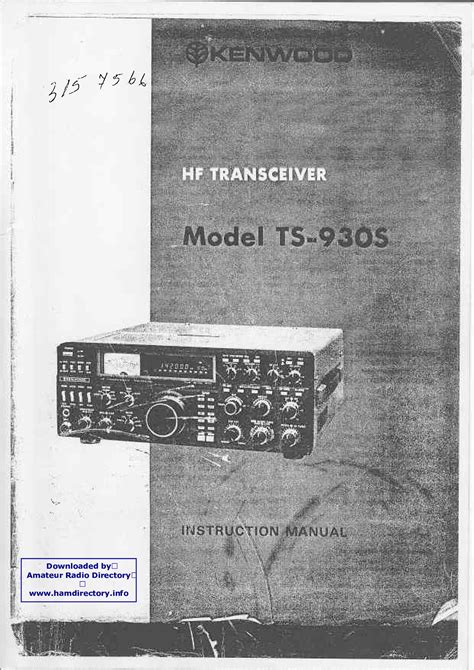 Manuale di riparazione del ricetrasmettitore kenwood ts 930s. - John deere js60h js63 js63c walk behind mowers oem operators manual.