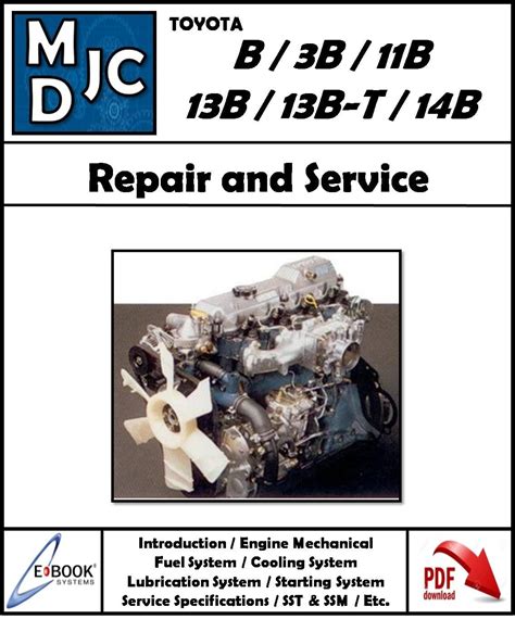 Manuale di riparazione officina motore toyota b 3b 11b 13b 13bt. - Manual de reparacion land cruiser hdj 80.