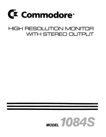 Manuale di servizio commodore 1084s commodore 1084s service manual. - Thyssenkrupp citia stair lift repair manual.