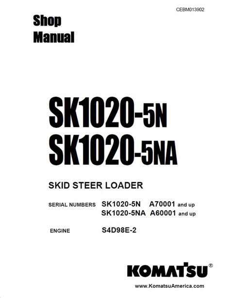 Manuale di servizio del caricatore komatsu sk1020 5n e sk1020 5na. - Lg f14030rd service handbuch und reparaturanleitung.