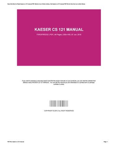Manuale di servizio kaeser serie cs 121. - Jd corn planter row unit manual.