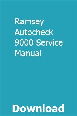 Manuale di servizio ramsey autocheck 9000. - Mechanical design peter childs solution manual.