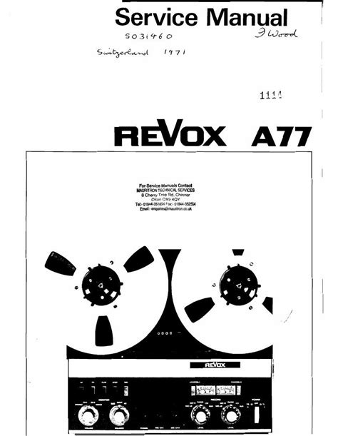 Manuale di servizio revox a77 gratuito. - Sony xplod head unit user manual.