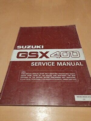Manuale di servizio suzuki gsx 400 impulse. - Original gm 1970 chevelle service manual.