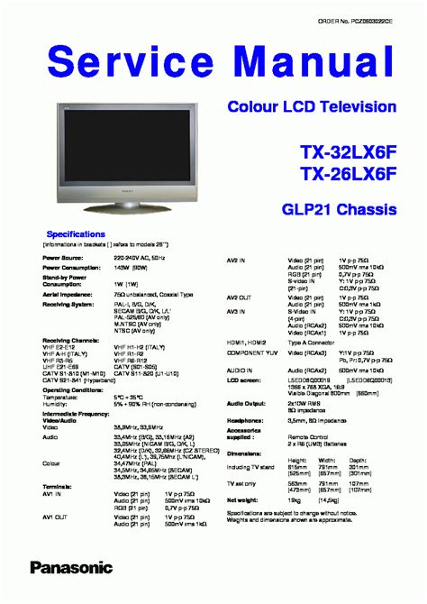 Manuale di servizio tv lcd panasonic tx 32lx6f tx 26lx6f. - A ladys guide to improper behavior.
