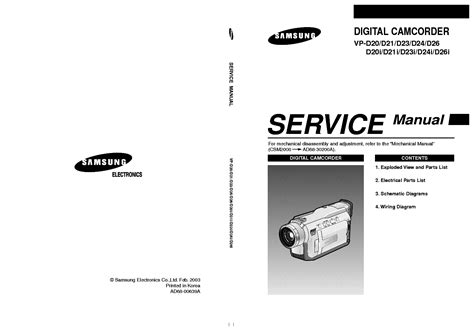 Manuale di servizio videocamera digitale samsung vp d20 d21 d23 d24. - 2008 sportster 883 manuale di servizio.