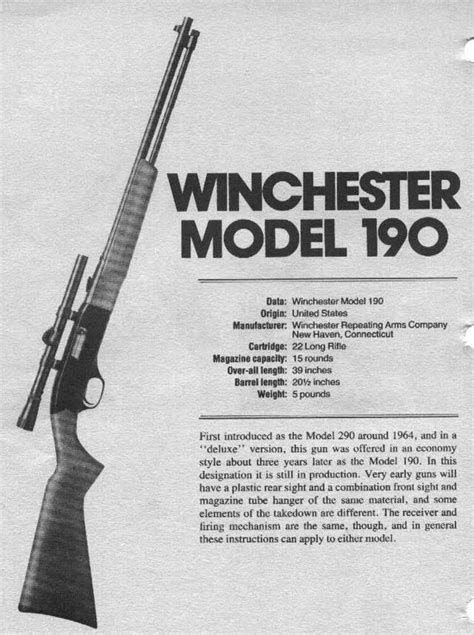 Manuale per fucile winchester modello 190 22. - Myths of the far future players guide 4e.