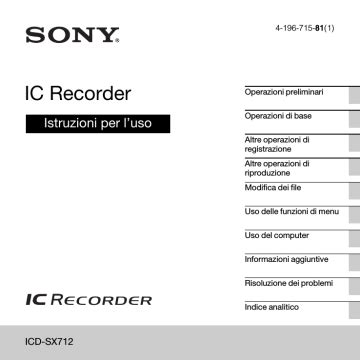 Manuale utente del registratore vocale digitale sony icd px820. - Las grandes entrevistas de la historia (1859-1992).
