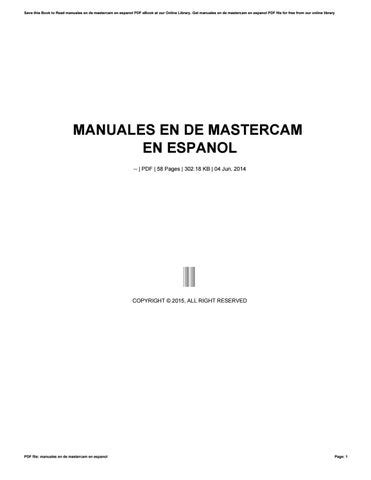 Manuales en de mastercam en espanol. - Who stole the wizard of oz guide.