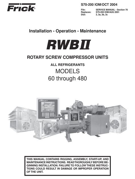 Manuals for rwb frick ii maintenance. - Computer science 604 study guide print version.