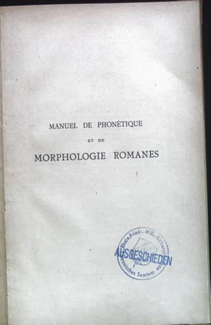 Manuel de phonétique et de morphologie romanes. - 2006 chrysler crossfire service repair manual software.