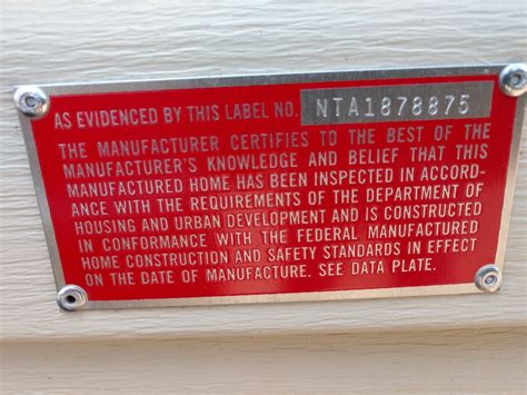 If you can't find your data plates, then contact the In-Plant Primary Inspection Agency and the manufacturer. Not only does a HUD tag help you verify some information about your home such as the serial number of your home, it also guarantees you that your home meets stringent federal building standards.. 