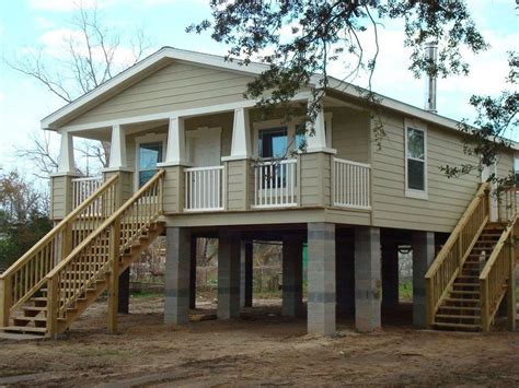 Manufactured homes on stilts. .  ...