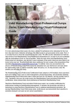 Manufacturing-Cloud-Professional Dumps