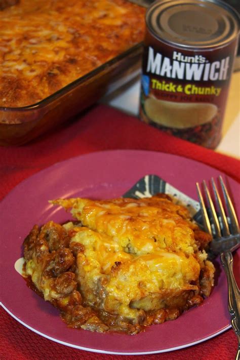 Manwich Turkey Sloppy Joe and Cheesy Cornbread Casserole