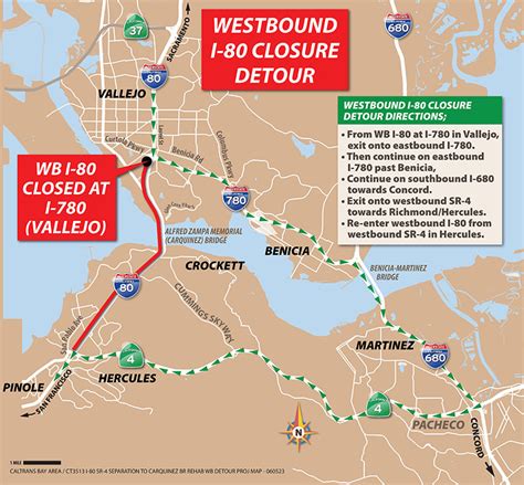Map: Westbound Interstate 80 to be closed over Labor Day weekend